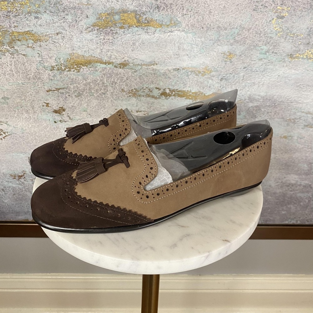 Aerosoles Loafer Shoes Womens Size 6 Brown Stitch N Turn Tassel Flats Comfort
